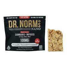 Fast-Acting Crunchy Toasted Cinnamon Crispy Rice Bar - Gluten-Free 100mg