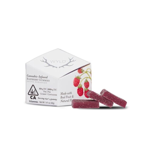 Raspberry Sativa Enhanced Gummies | 100mg